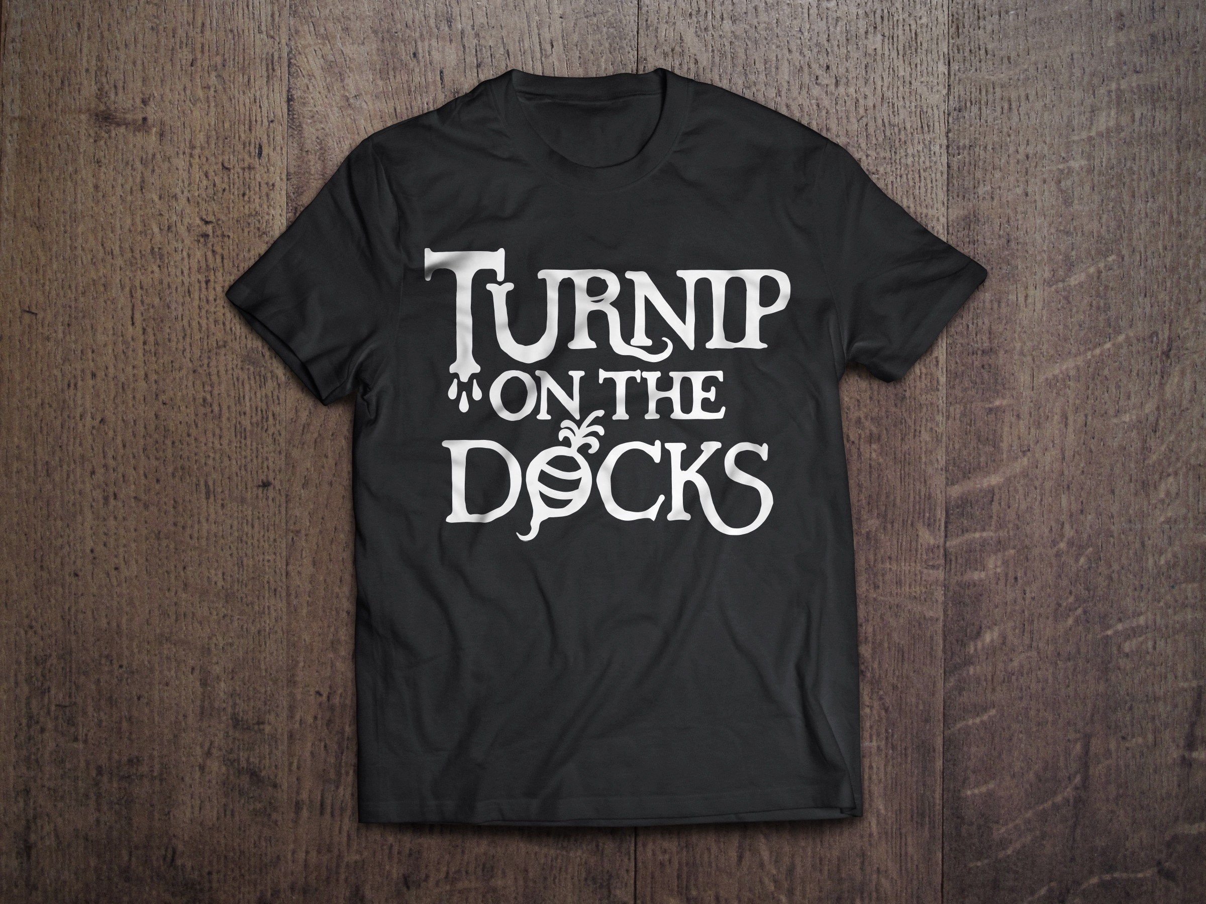 Turnip on the Docks T-shirt Mockup